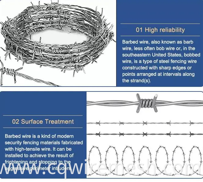 Factory Supply Hot Dipped Barb Wire Razor Galvanized Razor Anti-Rust Barbed Wire Fence Farm Fence